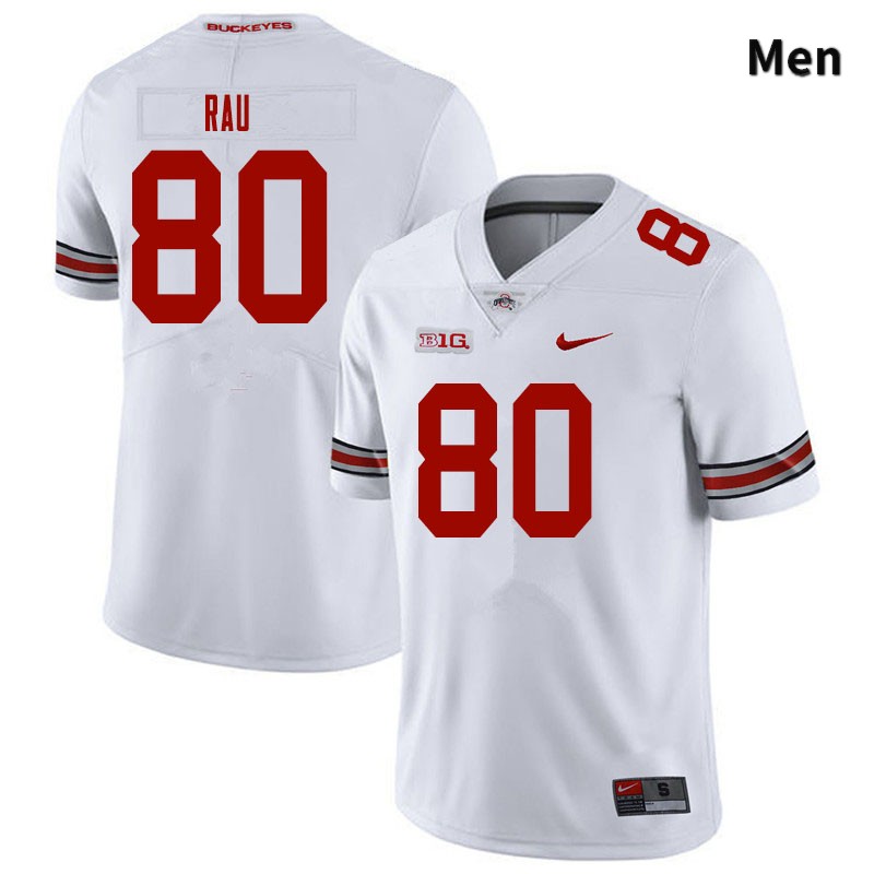 Ohio State Buckeyes Corey Rau Men's #80 White Authentic Stitched College Football Jersey